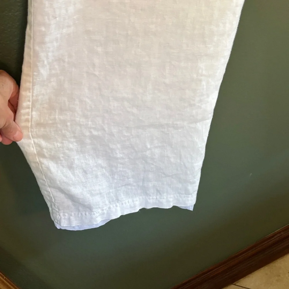 JM Collection women's white linen Chinos